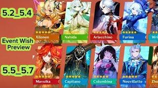 NEW UPDATED!! 5.2 to 5.7 Banner ROADMAP Columbina, Mavuika - Genshin Impact