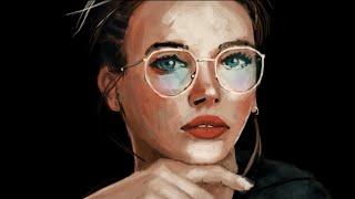 Speedpaint portrait Glasses digital painting in Krita