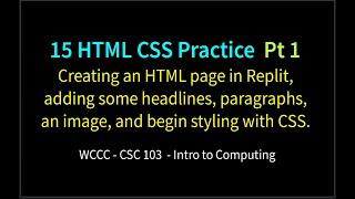 15 HTML CSS Practice  Pt 1