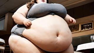 SSBBW Stuffed at Buffet - Weight Gain & Expansion / Belly Inflation - BBW to USSBBW