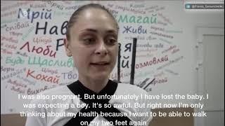 Anna Polonska lost her husband and pregnancy escaping from Bucha. She now is learning to walk again.