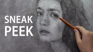 Sneak Peek | Charcoal Portrait Drawing