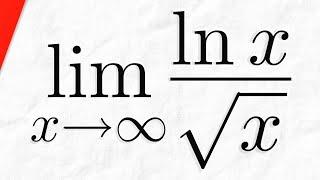 Limit of lnx/sqrtx as x approaches Infinity (L'Hospital's Rule) | Calculus 1 Exercises