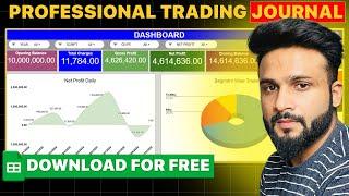 Trading Journal Sheet For Free | Automatic Journal Writing with Dashboard | V1