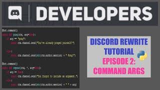 Discord PY Rewrite Tutorial 2020: EPISODE 2 - Command Arguments