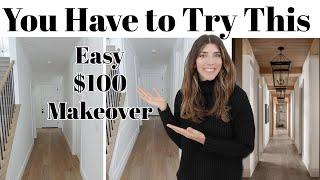 $100 Makeover Transforming My Hallway With Wall Trim / Upgrading Your Builder Grade Home