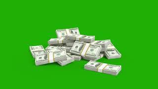 Money falling from Above stack of Dollar Green Screen l HD