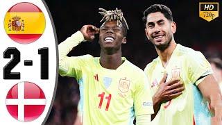 Spain vs Denmark 2-1 Highlights & All Goals 2024 HD