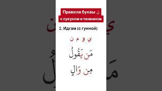 Правила буквы (ن). Идгам с гунной