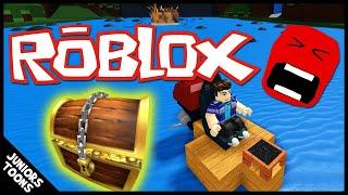 We Build a boat for Treasure Hunting in ROBLOX | JUNIORS TOONS