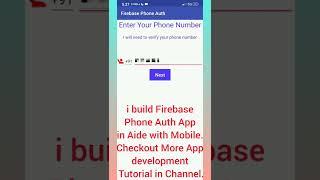 I build Firebase Phone Auth App in Aide #Shorts #aide #appdevelopment #firebase #javaprogramming