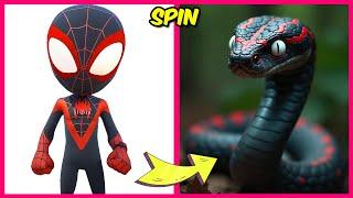 How Marvel's Spidey Characters Look As Snakes + Their Favorites Things! ️️| Spin, Spidey, Hulk