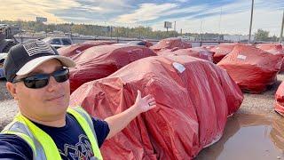 Why are all of These Cars and Trucks WRAPPED UP in RED BAGS?