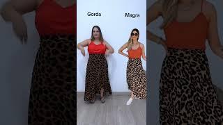 Look plus size com saia de onça envelope #moda  #plussize  #modaplussize