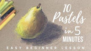 EASY Beginner Pastel Painting Tutorial - 10 Pastels in Only 5 Minutes!