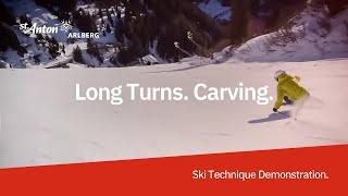 Ski Technique Demonstration | Long Turns [Carving]