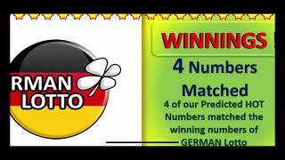 | 4 Numbers Matched | German Lotto for 15.05.2021 |