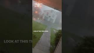 Debris Flies Down Street During Louisiana Tornado-Warned Storm