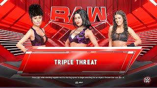 WWE 2K23  Jasmine Aivaliotis Vs Velvet Storm Vs Katana Chance "RAW"  2/26/2024  (XBOX Series X)