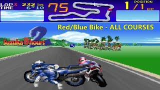 Suzuka 8 Hours 2 - Arcade - All Courses - Red/Blue Bike  - Full Races