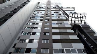 process of moving out of a high-rise apartment quickly and conveniently. Korea's Amazing Ladder Car