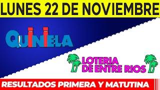 Quinielas Primera y matutina de Córdoba y Entre Rios Lunes 22 de Noviembre