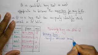 primary key in dbms | keys in DBMS |