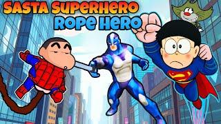 Shinchan And Nobita Playing Sasta SuperHero Rope Hero : Vice Town |  Gameplay Funny 