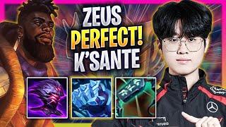 ZEUS PERFECT GAME WITH K'SANTE! - T1 Zeus Plays K'sante TOP vs Aurora! | Season 2024