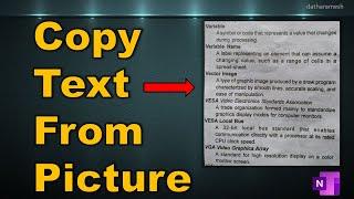 How to Copy Text From Image | OneNote Tutorial