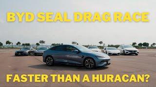 Drag racing the BYD Seal against supercars! Faster than a Lamborghini?