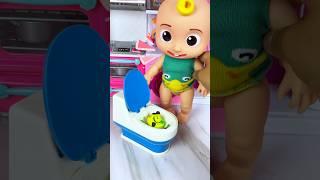 Satisfying with Unboxing & Review Miniature Funny Toilet And Baby Set Toys Kitchen, ASMR Videos