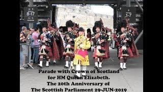 20th anniversary Scottish Parliament - Escort to the Crown - Scots Guards, Royal Mile 2019 [4K/UHD]