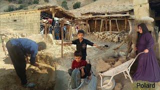 Nomadic life in Zagros, Iran: cleaning pens and making fire pits