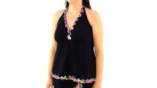 Profile By Gottex Fiesta Plus Size Halter Tankini Top | SwimOutlet.com