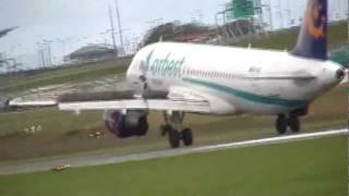 Perfect Orbest landing on runway 35 in Cork Airport with Live ATC - Airbus A320 .