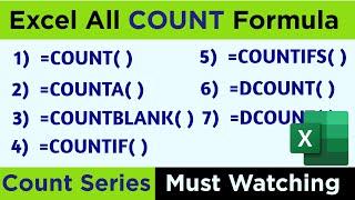 Complete Excel All Count Formula for Everyone | How to Use COUNT, COUNTA, COUNTIF, COUNTIFS, ETC