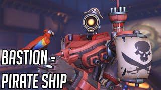 Bastion "Pirate Ship" Skin Showcase - Overwatch 2