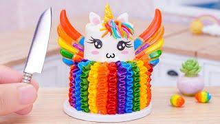 Unicorn Cake  Colorful Miniature Rainbow Unicorn Wings Cake Decorating | Design by Mini Bakery