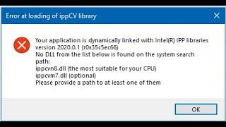 Error at loading of ippCV library