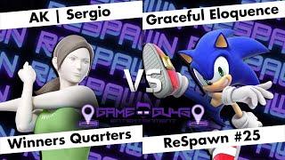 AK | Sergio (Wii Fit Trainer) vs Graceful Eloquence (Sonic) - WQF - ReSpawn #25