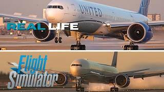 PMDG 777 Landing: Simulator vs. Reality