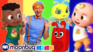 The Happy Place Song! | Sing Along and Learn | ABC 123 Moonbug Kids | Fun Cartoons | Learning Rhymes