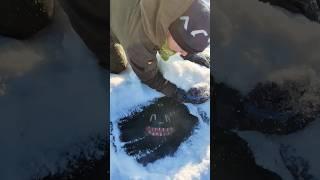 Found a Cartoon Cat Trapped Under Ice!