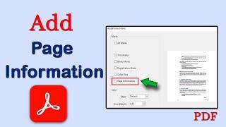 How to add page information to pdf with Adobe Acrobat Pro DC