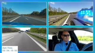 Police running code 3 on German Autobahn | 4 perspectives | POV GoPro