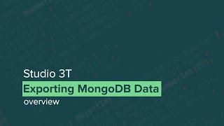 Export MongoDB Data | Using Studio 3T