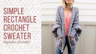 Beginner-Friendly Crochet Cardigan Tutorial - How to Make a Sweater From a Simple Rectangle