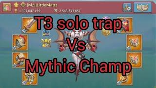 T3 Solo Trap Vs Mythic Champ. K1055 is on FIRE! - LORDS MOBILE