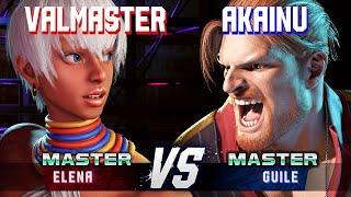 SF6 ▰ VALMASTER (Elena) vs AKAINU (Guile) ▰ High Level Gameplay